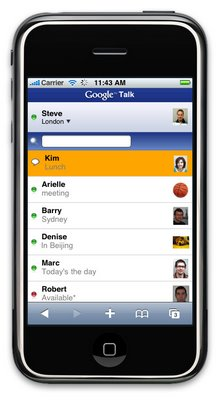 Iphone Gtalk text browser