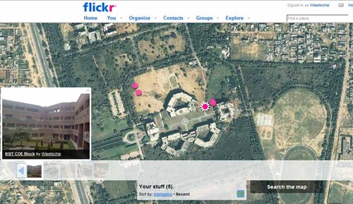 Flickr geotagging NSIT Map
